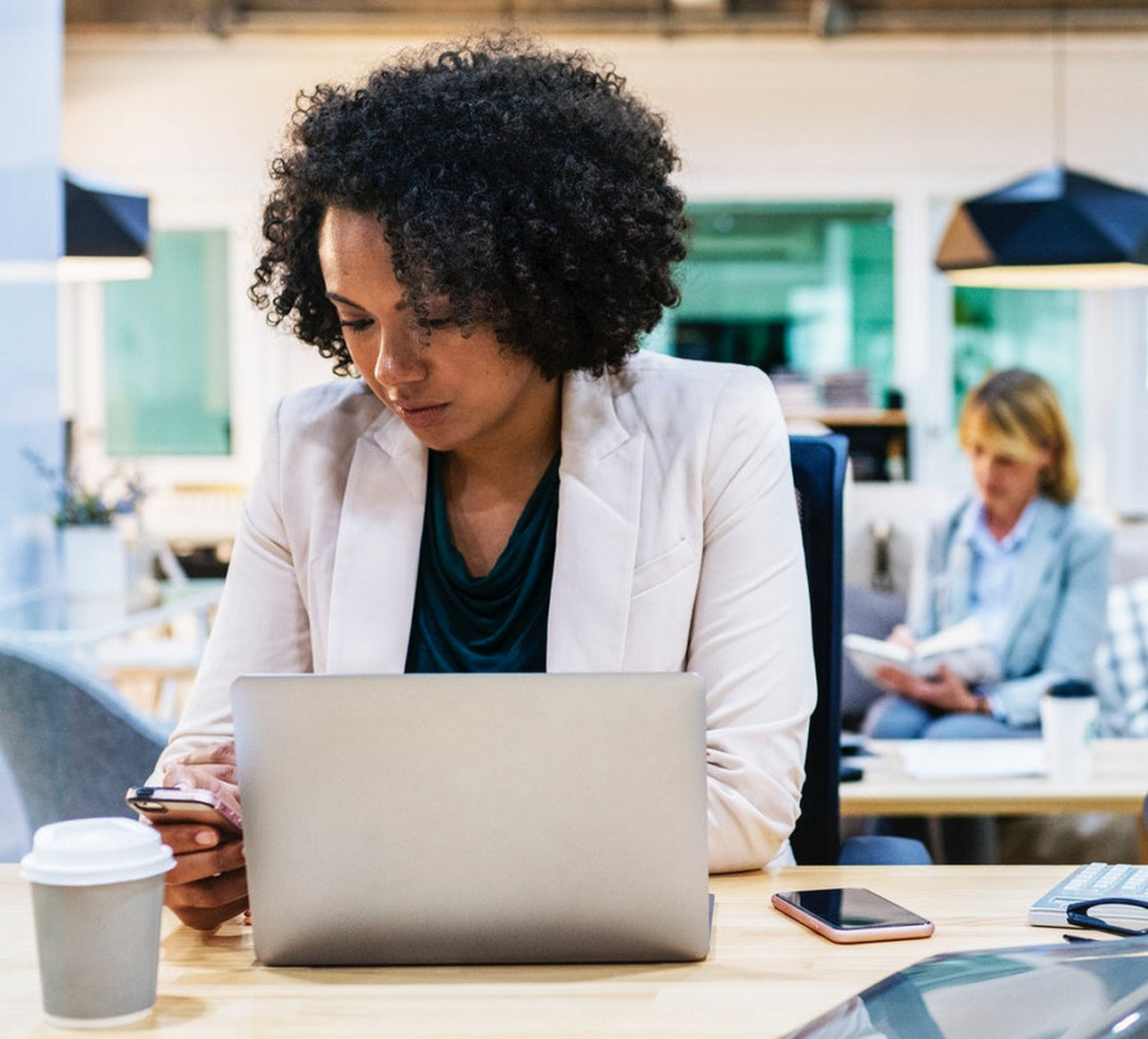 browsing businesswoman